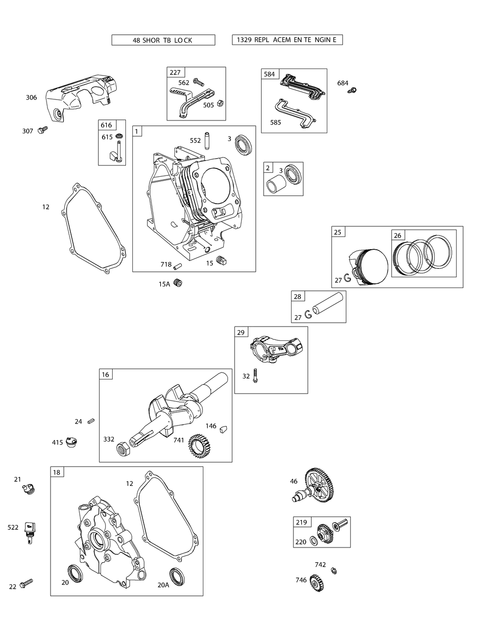 Bs 15t202-0915-F8 Camshaft, Crankshaft, Cylinder, Piston Group Diagram and Parts List for CS3310 (24A424M-24A424M709-24A424M710-24A424M756)(2015) Cub Cadet Chipper Shredder